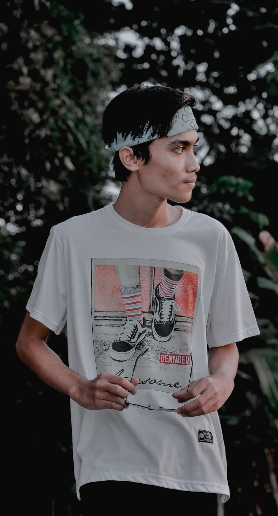 Trippy Bandana Core Tee studio shot 2