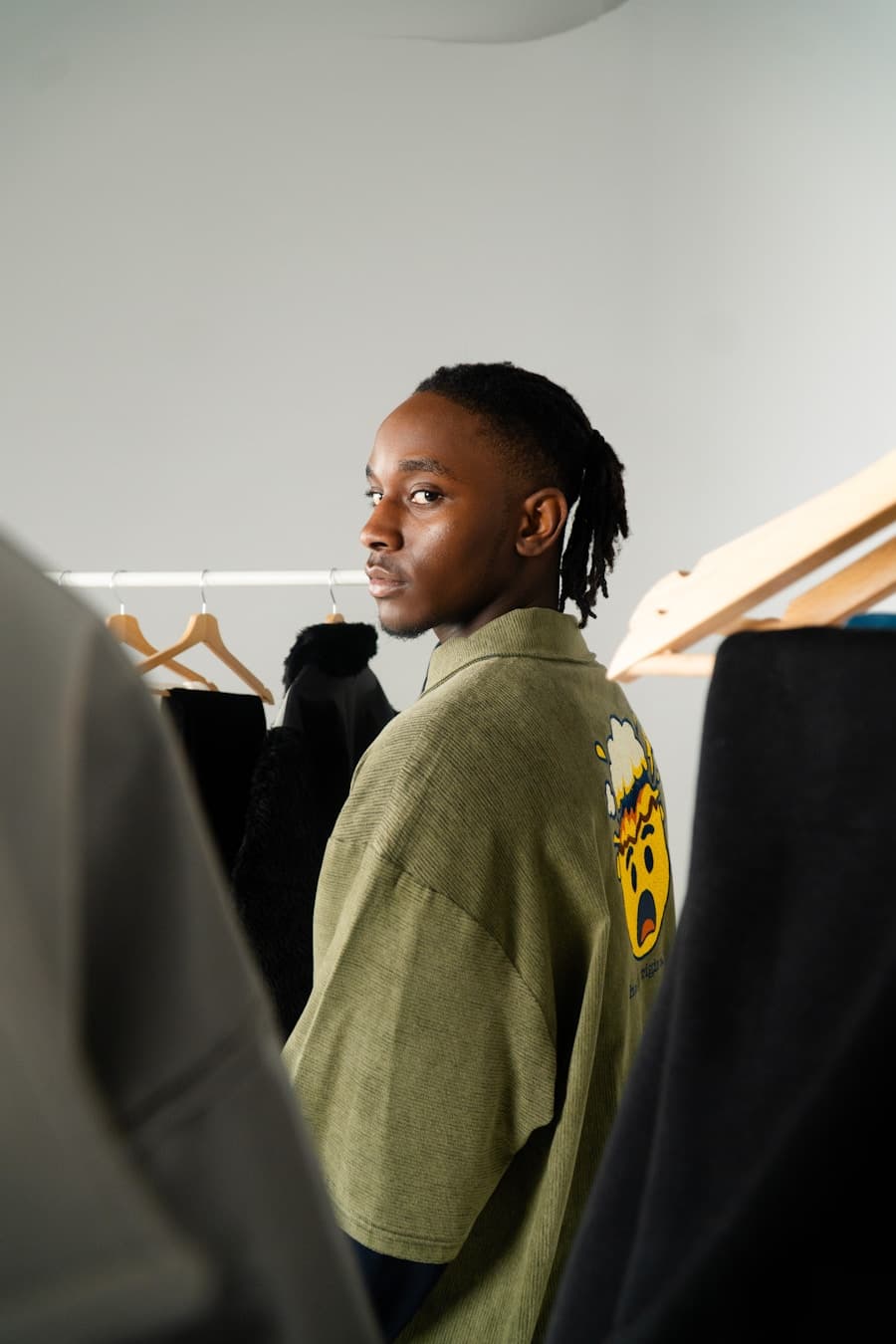 Trippy Olive Back Print Tee